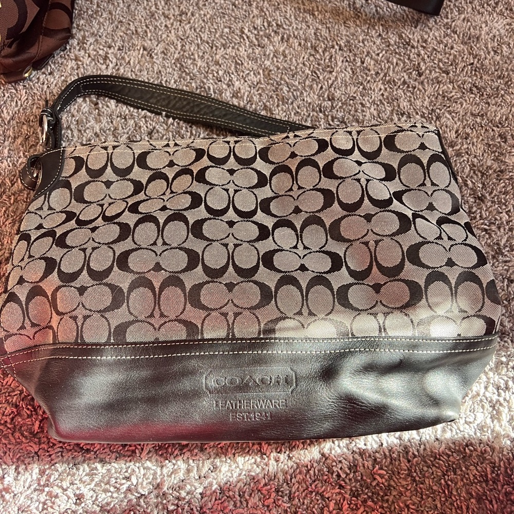 Coach Black and Gray Signature Tote